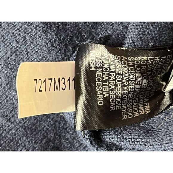 Cremieux Blue Striped Dolman Hand Tied Fringe Sweater sz Small Modern Boho - Picture 10 of 11